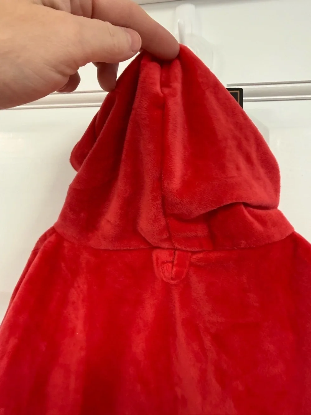 NWT Juicy Couture Bling Velour Dog Hoodie Shirt Medium / Large Red Velvet Sequin